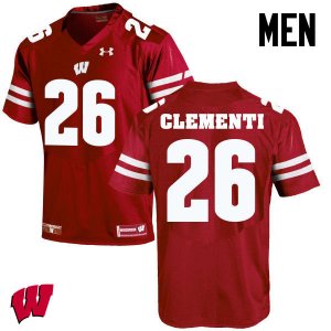 Men's Wisconsin Badgers NCAA #26 Chris Clementi Red Authentic Under Armour Stitched College Football Jersey KF31P76LQ